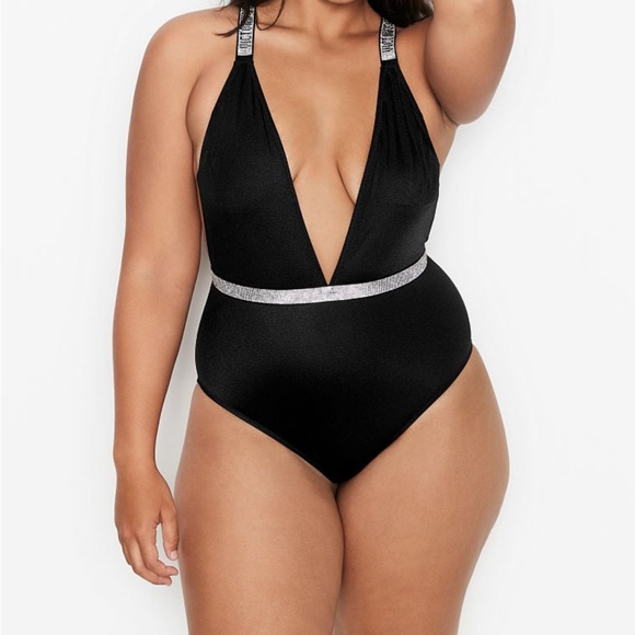 NWT VICTORIA'S SECRET SWIM Shine Strap Plunge One-Piece Swimsuit Small - Picture 4 of 10